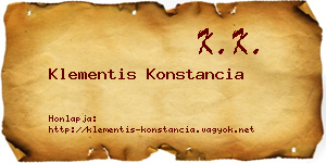 Klementis Konstancia névjegykártya